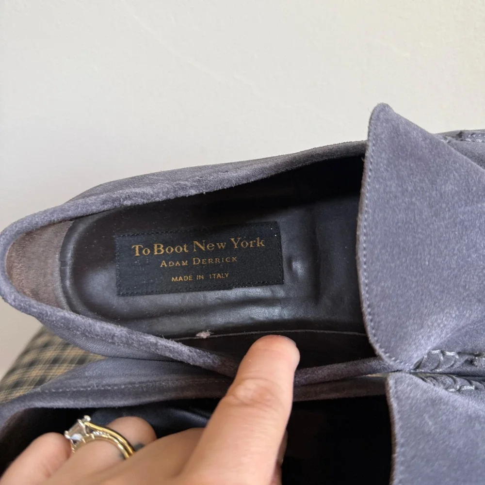 To Boot New York 540 Grey Suede Contrast Sole Loafers Size 9.5 Grey